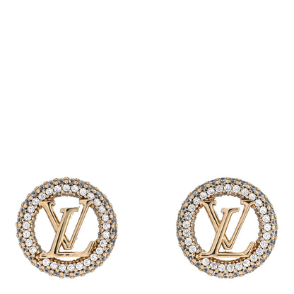 Louis Vuitton Metal Crystal Louise By Night Earrings Gold 1 of 5