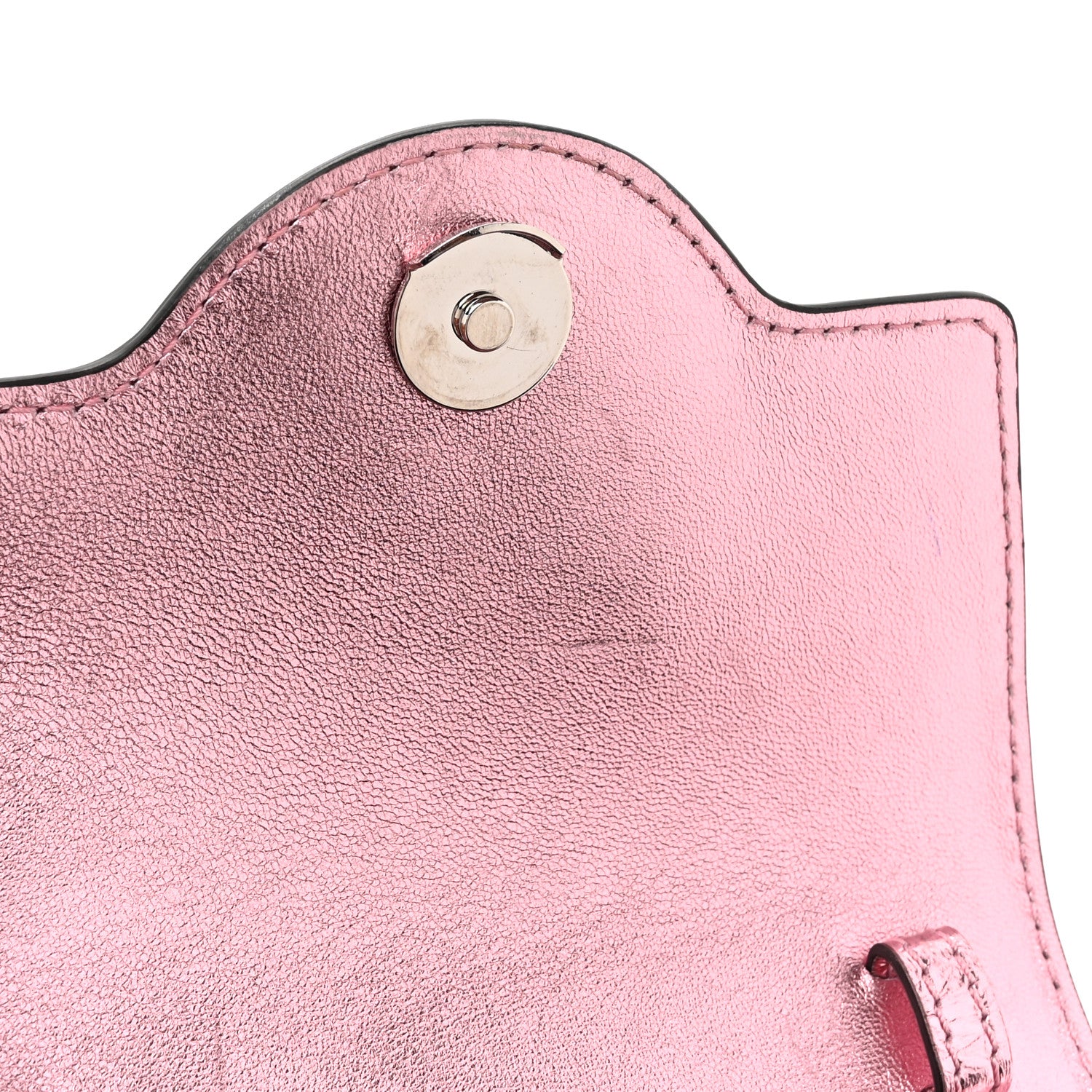 Versace Metallic Crackled Lambskin Mini La Medusa Bag Pink 10 of 11