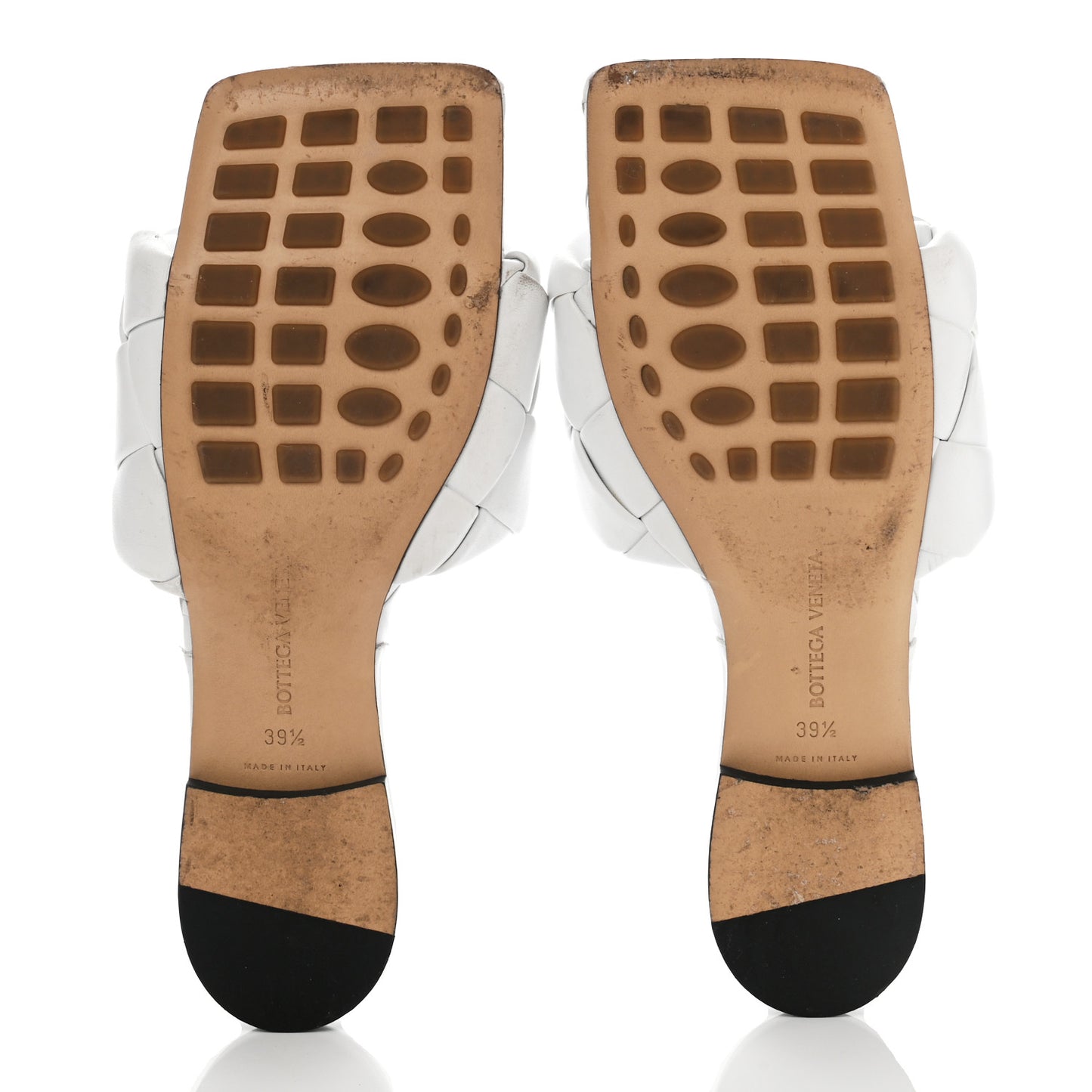 Nappa Maxi Intrecciato Lido Flat Sandals 39.5 Optic White