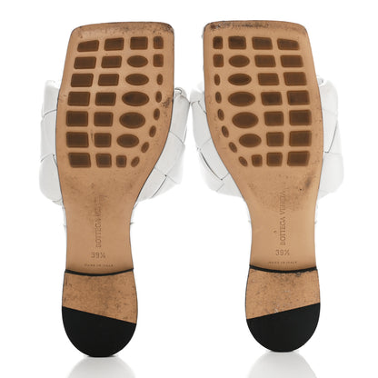 Bottega Veneta Nappa Maxi Intrecciato Lido Flat Sandals 39.5 Optic White 5 of 13
