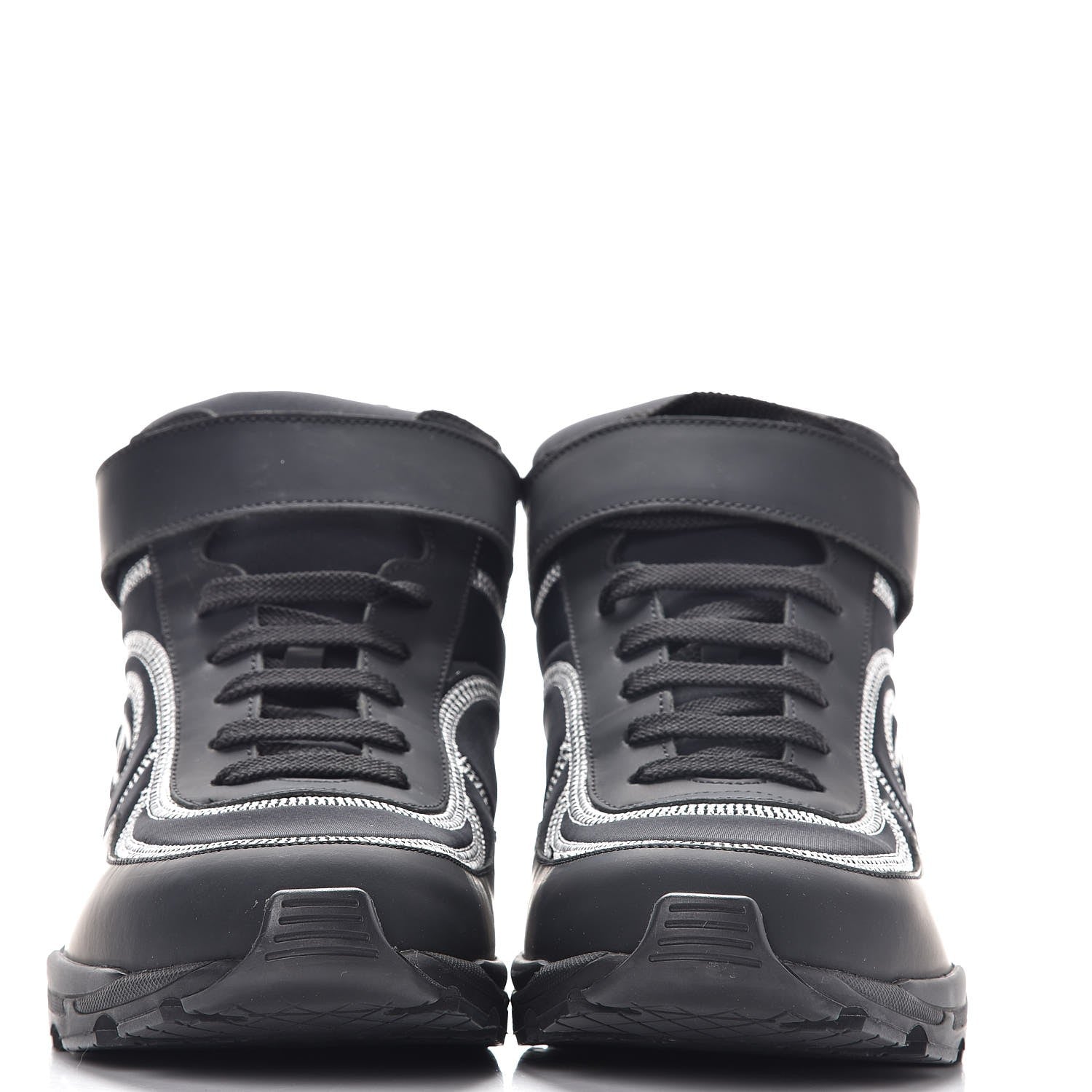 Chanel Calfskin Neoprene Tweed Quilted Sneakers 38.5 Black 2 of 8