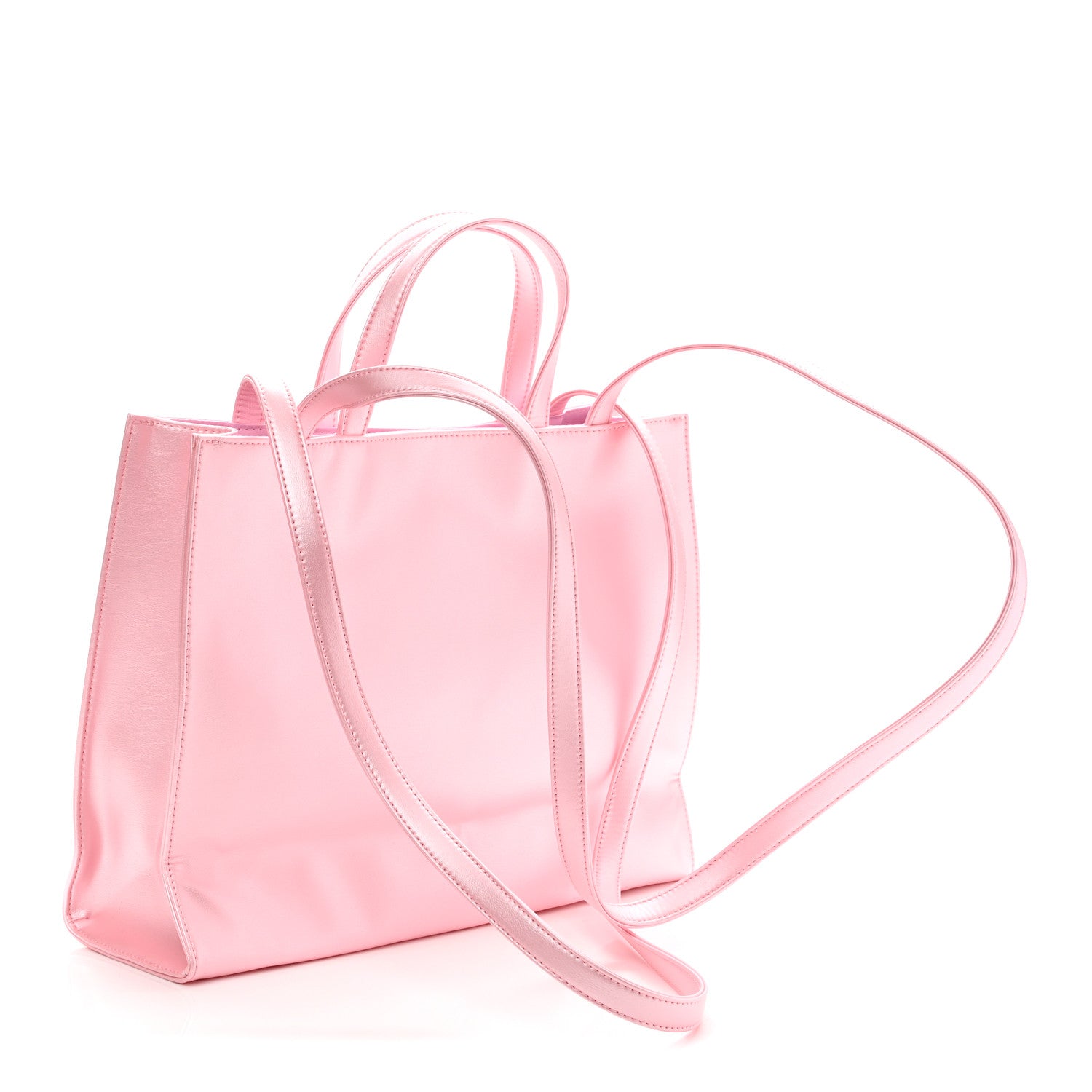 Telfar Metallic Vegan Leather Medium Shopping Bag Ballerina 3 of 10