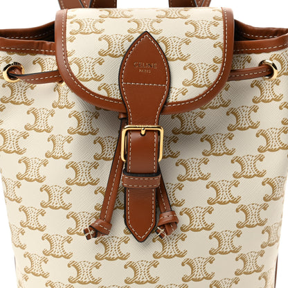 Celine Triomphe Canvas Calfskin Mini Folco Backpack White 8 of 11
