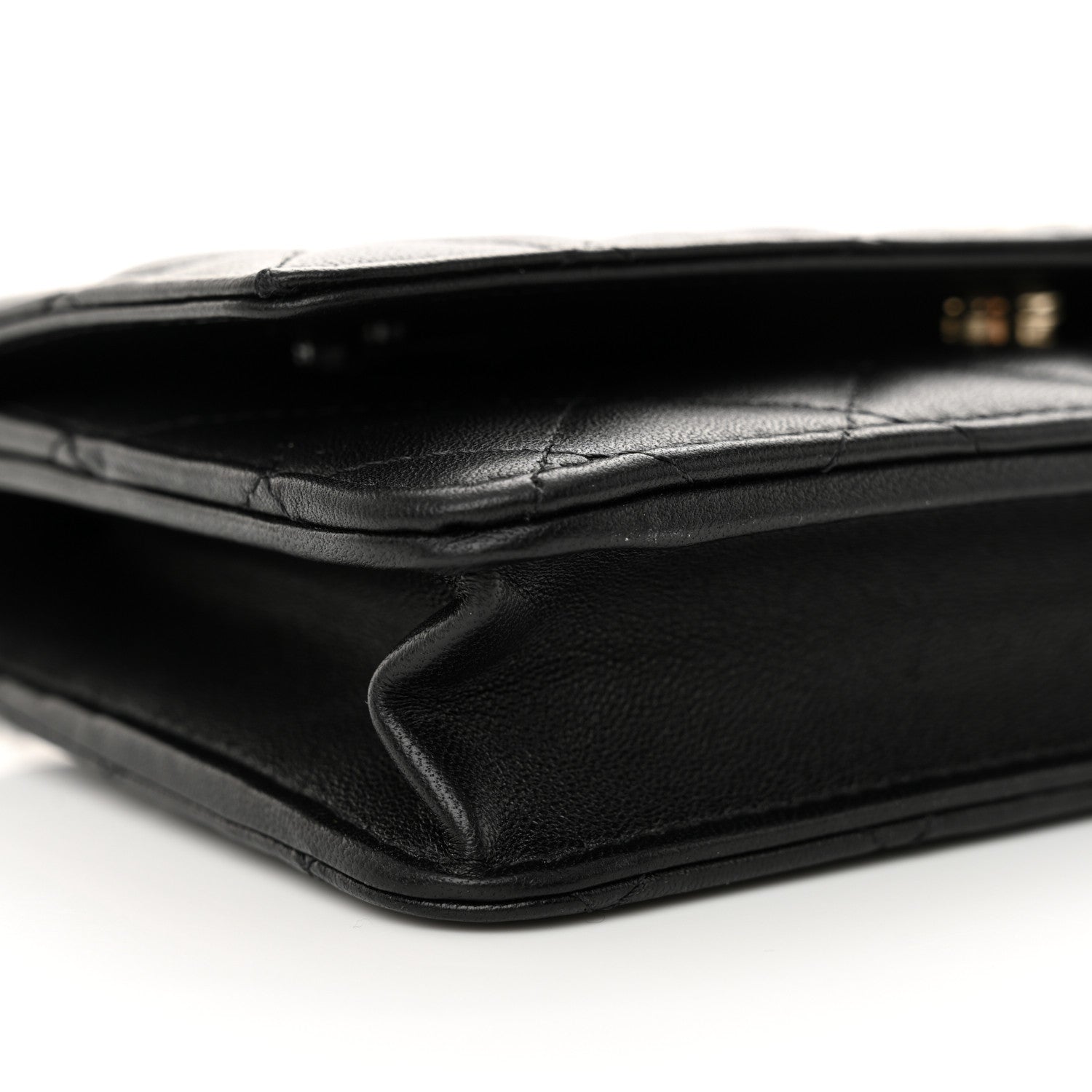 Chanel Lambskin Quilted Pearl Wallet On Chain WOC Black 10 of 11