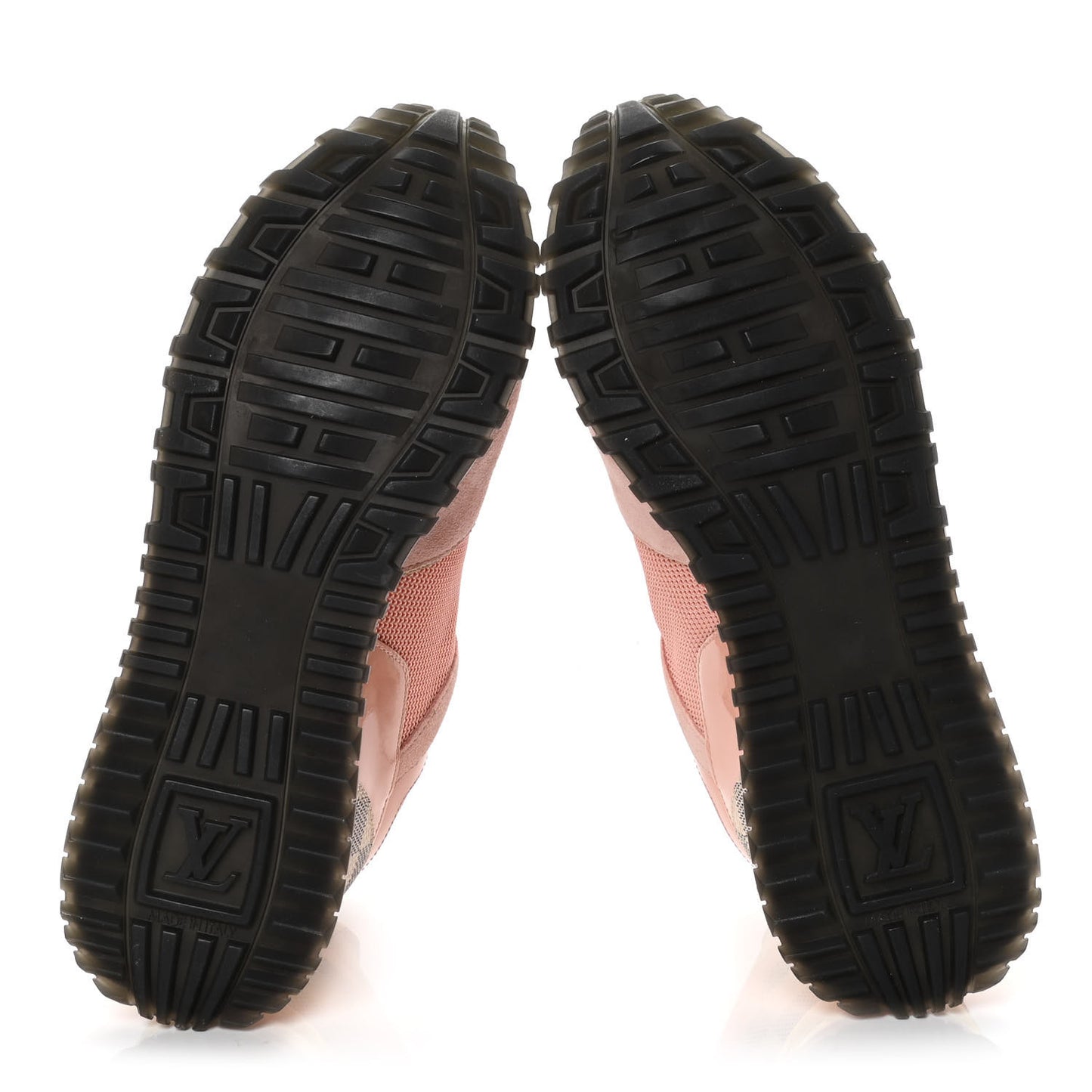 Suede Damier Azur Run Away Sneakers 36.5 Pink