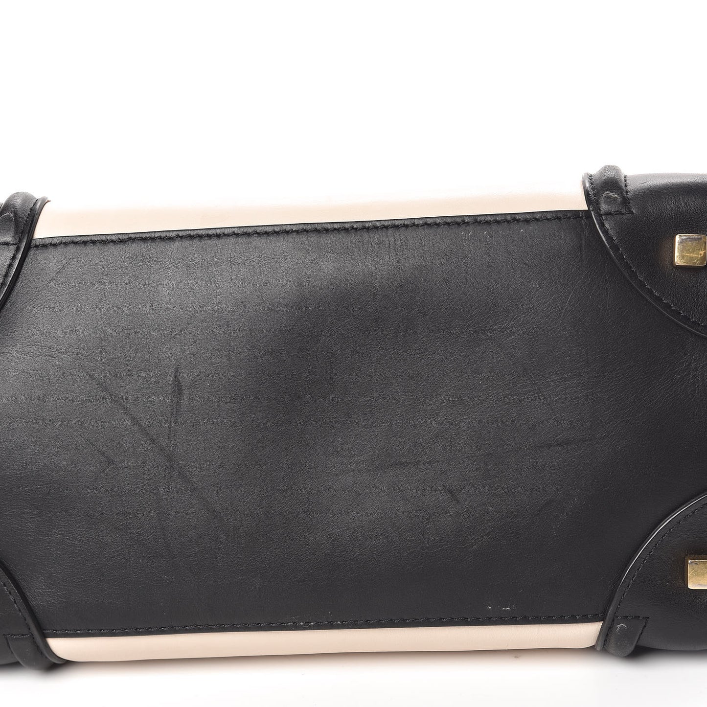 Satin Calfskin Suede Mini Tri-Color Luggage Seashell