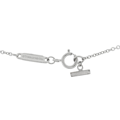 Tiffany 18K White Gold Diamond Large T Smile Pendant Necklace 4 of 5