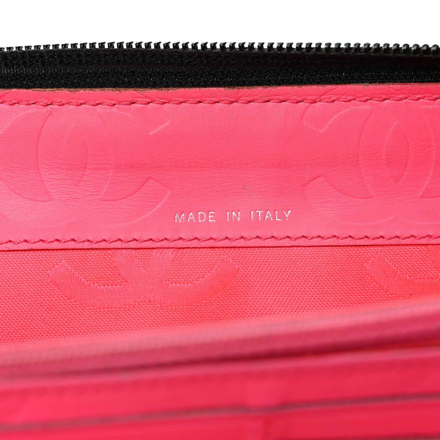 Calfskin Cambon Zip Around Organizer Wallet Black
