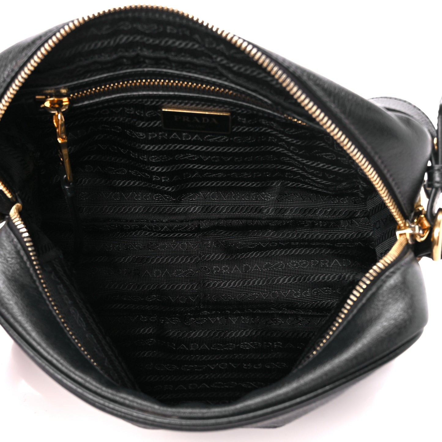 Glace Calf Logo Crossbody Black