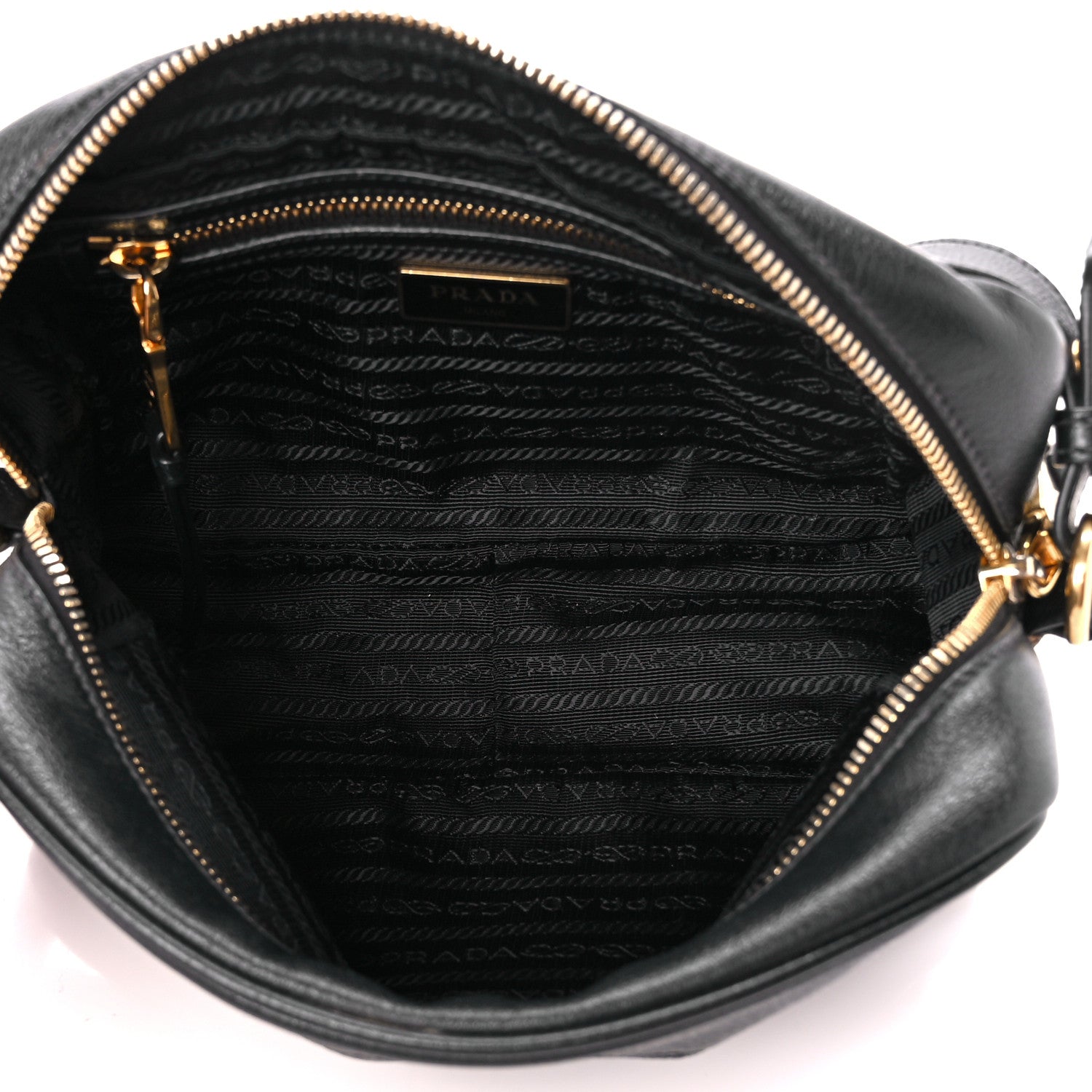 Prada Glace Calf Logo Crossbody Black 5 of 12