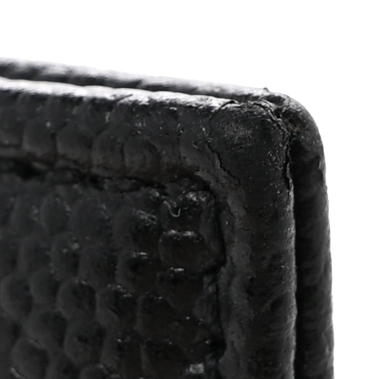 Saint Laurent Grain De Poudre Matelasse Chevron Monogram Credit Card Case Black 10 of 11