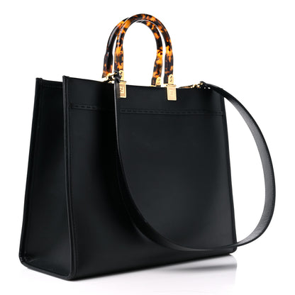 Fendi Vitello King Plexiglass Medium Fendi Sunshine Shopper Tote Black 3 of 18