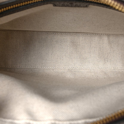 Gucci Monogram Jumbo GG Textured Dollar Calfskin Web Messenger Shoulder Bag Camel Ebony New Acero 5 of 8
