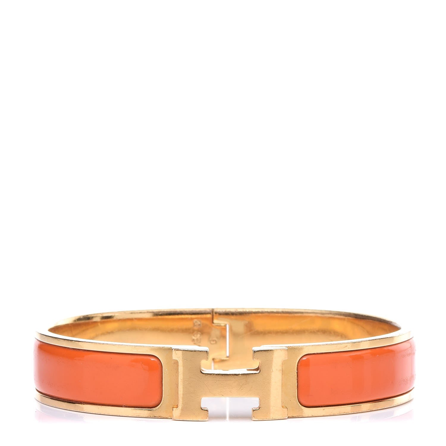 Hermes Enamel Narrow Clic Clac H Bracelet PM Orange 1 of 5