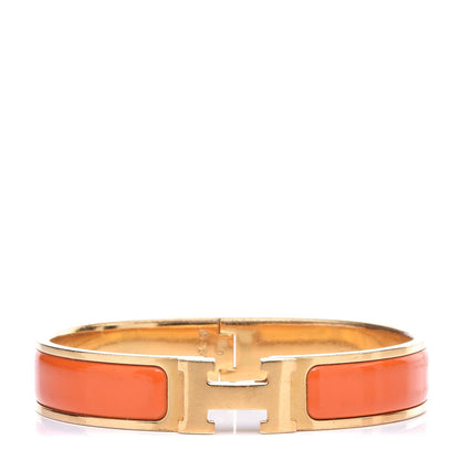 Hermes Enamel Narrow Clic Clac H Bracelet PM Orange 1 of 5