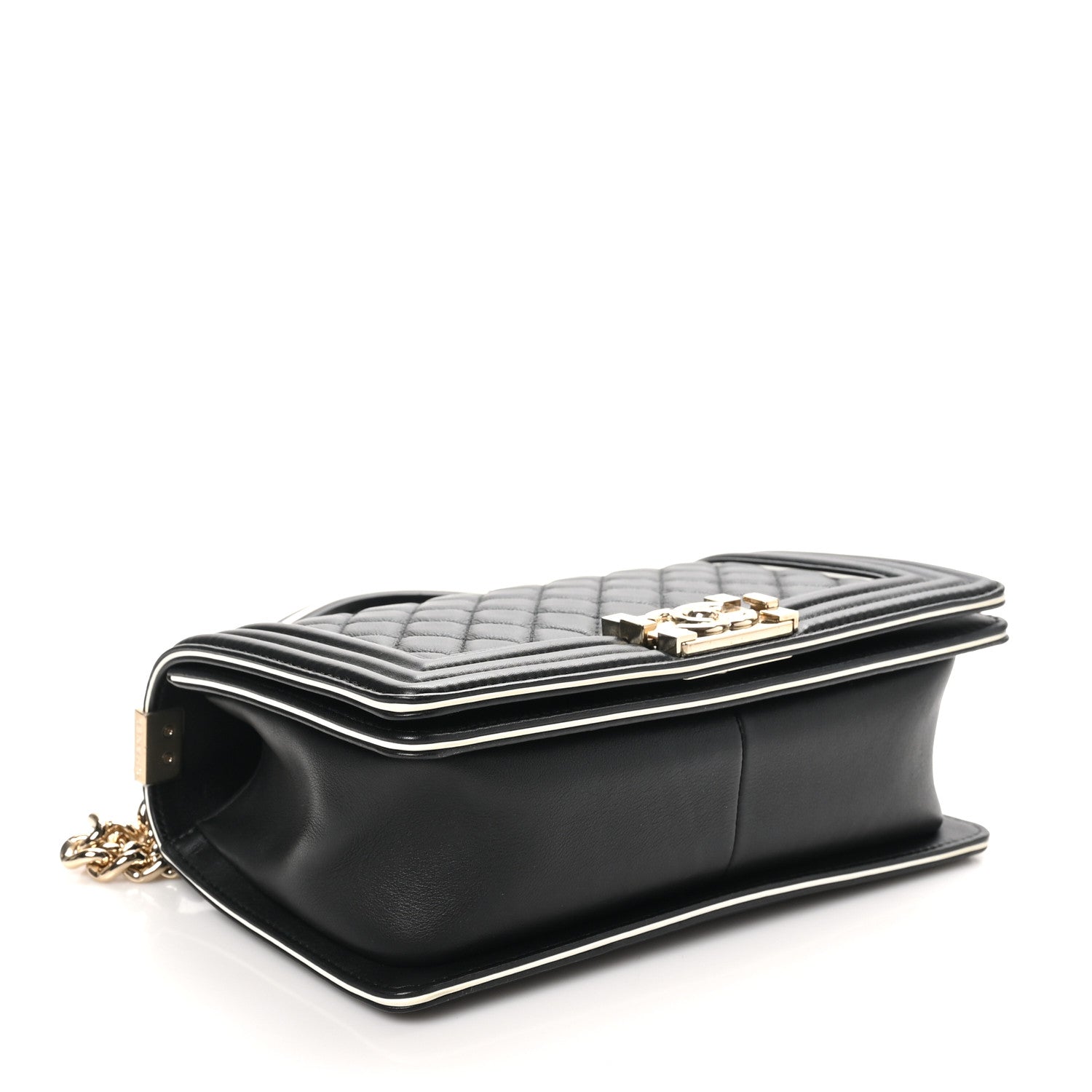 Chanel Calfskin Quilted Medium Boy Top Handle Flap Black 4 of 10