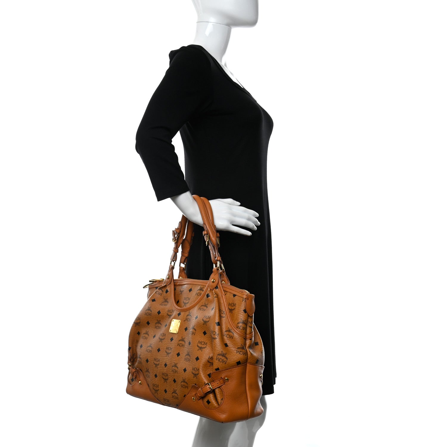 MCM Visetos Shoulder Bag Cognac 2 of 13