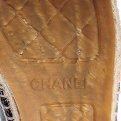 Chanel Lambskin CC Espadrilles 38 Black 6 of 10