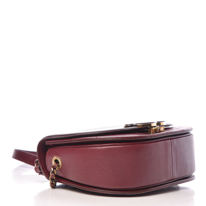Chanel Shiny Calfskin Goatskin Quilted Small Coco Curve Messenger Flap Burgundy 4 of 22