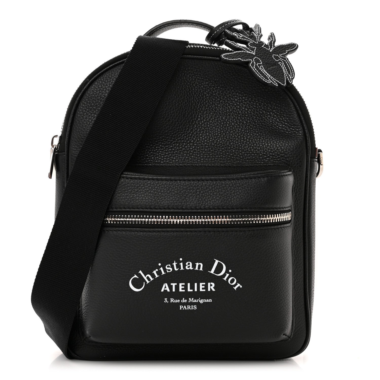 Christian Dior Grained Calfskin Mini Rider Backpack Black 1 of 10