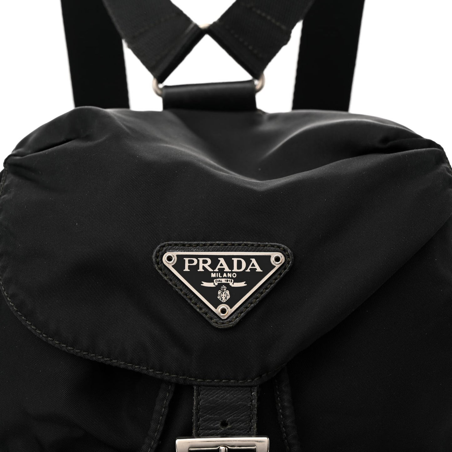 Tessuto Nylon Saffiano Small Backpack Black