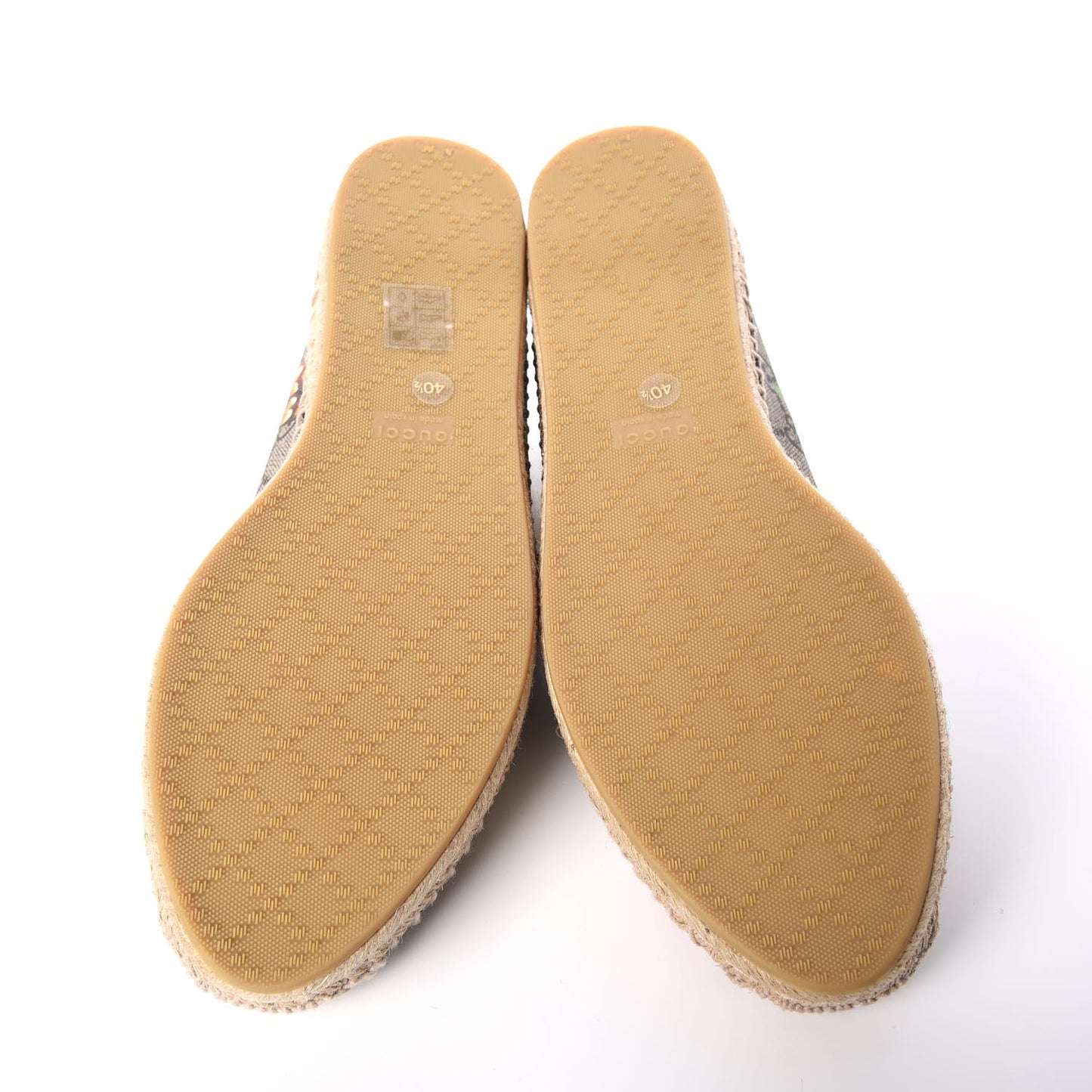 GG Supreme Monogram Tian Womens Espadrilles 40.5 Beige Multicolor Red
