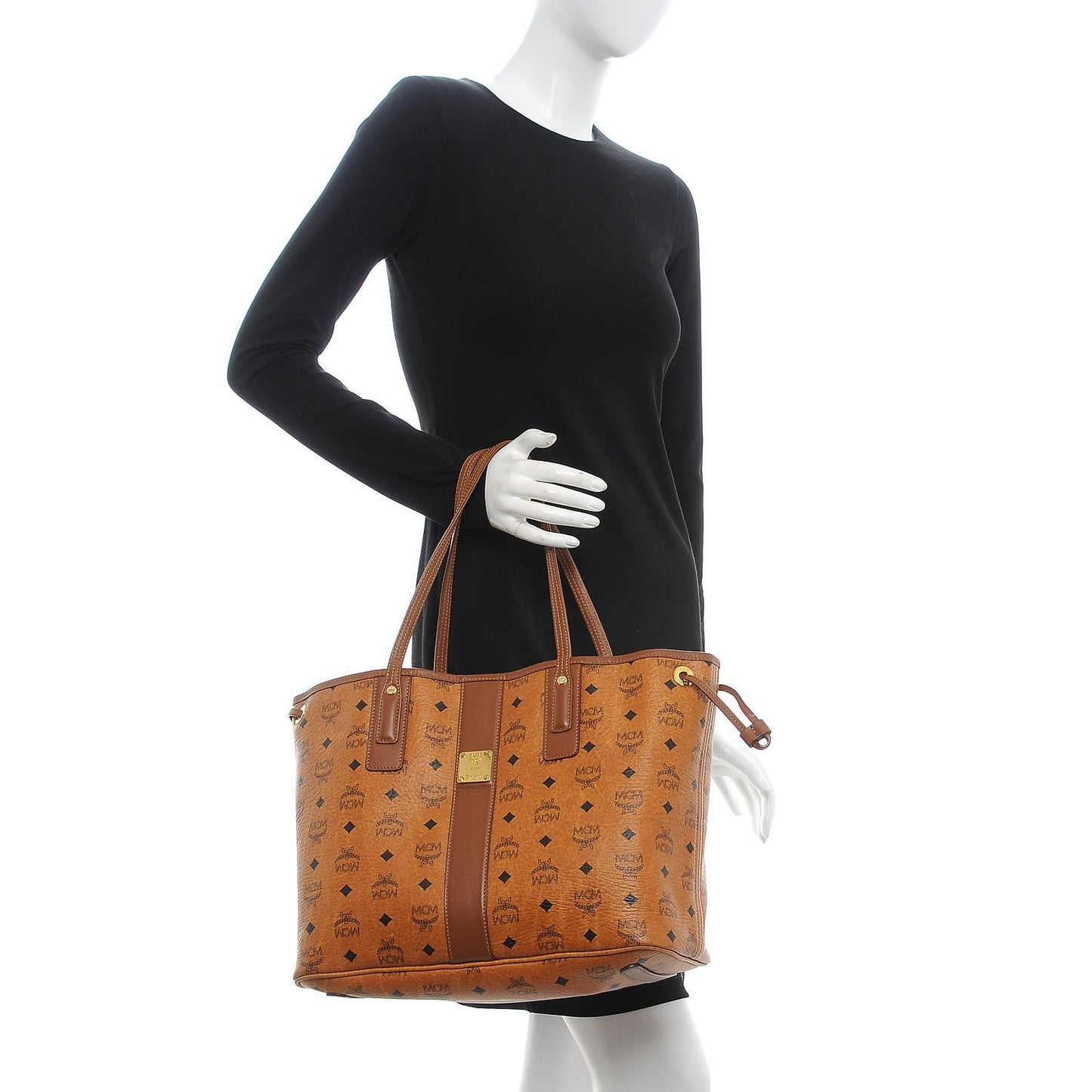 Visetos Medium Liz Reversible Shopper Tote Cognac