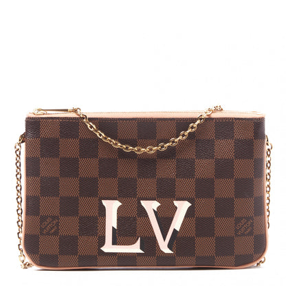 Louis Vuitton Damier Ebene Double Zip Pochette 1 of 7