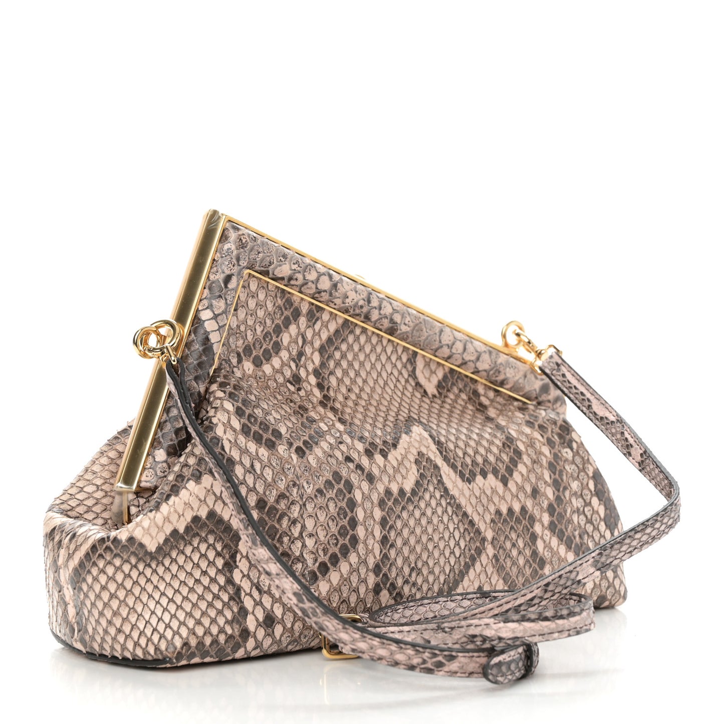 Snakeskin Small Fendi First Light Pink