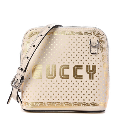 Gucci X SEGA Calfskin GUCCY Stars Mini Dome Shoulder Bag Mystic White Gold 1 of 9