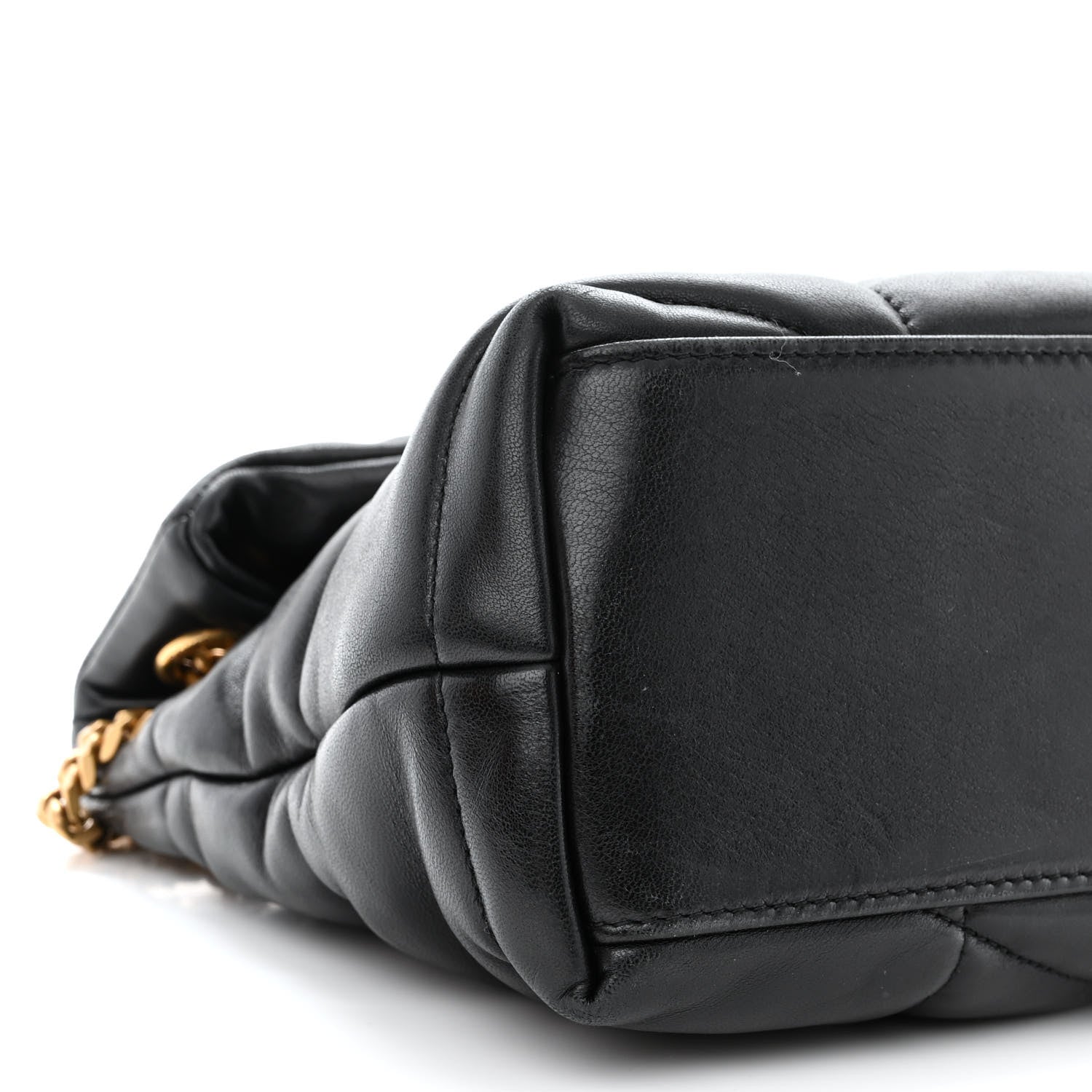 Saint Laurent Lambskin Quilted Small Loulou Puffer Monogram Chain Satchel Black 9 of 10
