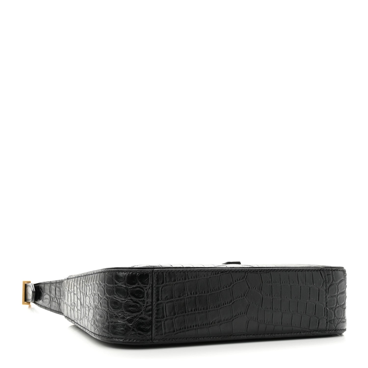 Saint Laurent Calfskin Crocodile Embossed LE 5 A 7 Hobo Black 4 of 9