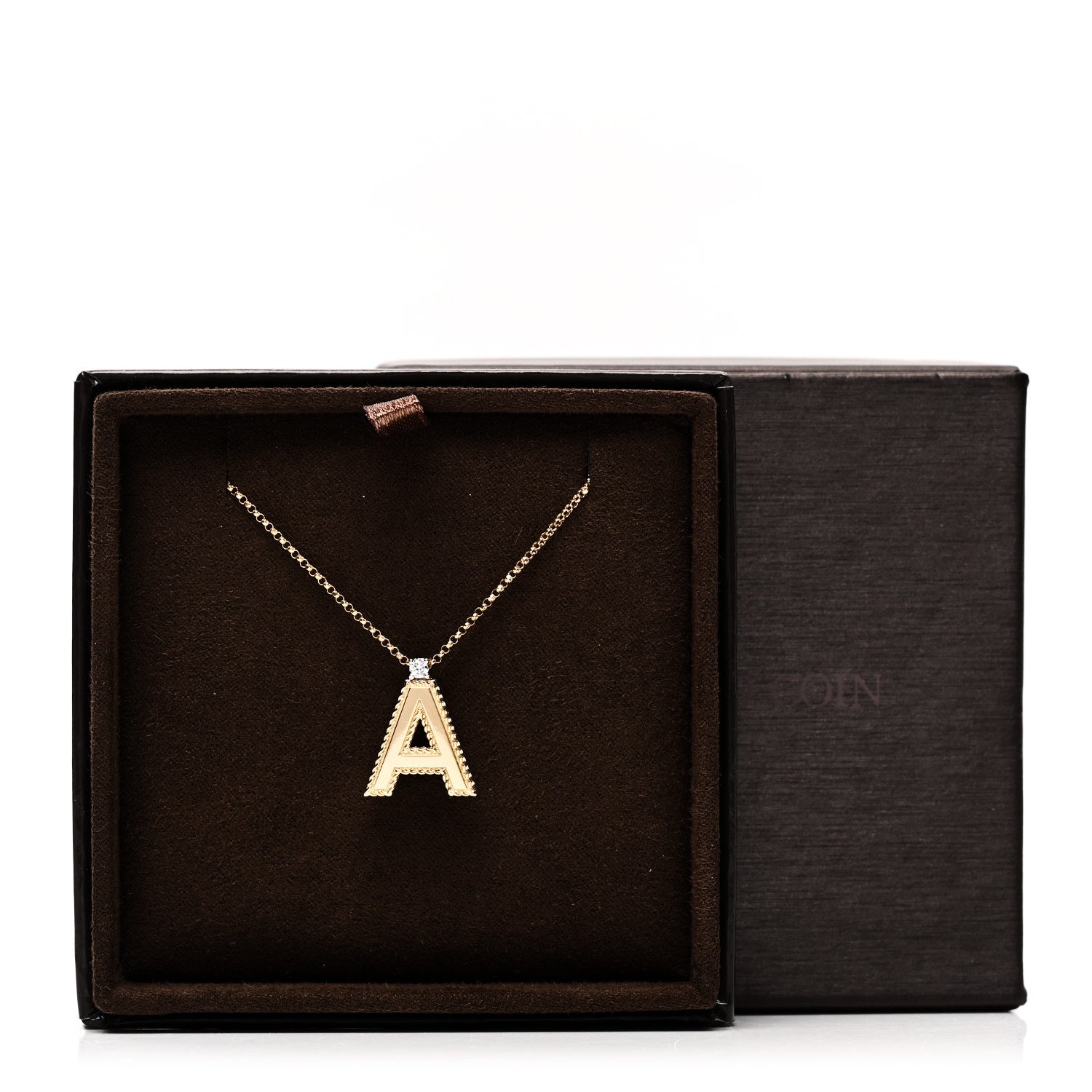 Roberto Coin 18K Yellow Gold Diamond Princess Initial A Pendant Necklace 6 of 6