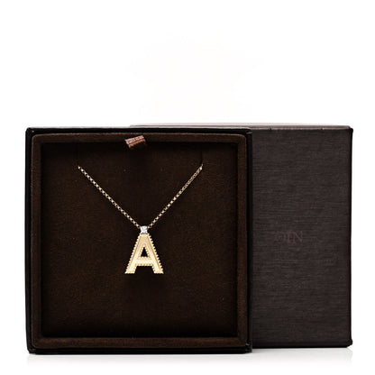 Roberto Coin 18K Yellow Gold Diamond Princess Initial A Pendant Necklace 6 of 6