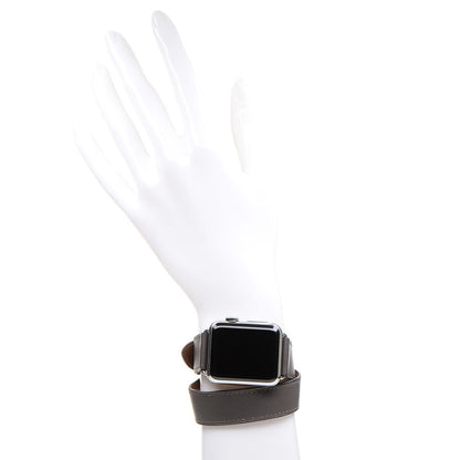 Hermes Stainless Steel Swift 38mm Apple Watch Double Tour Etain 2 of 12