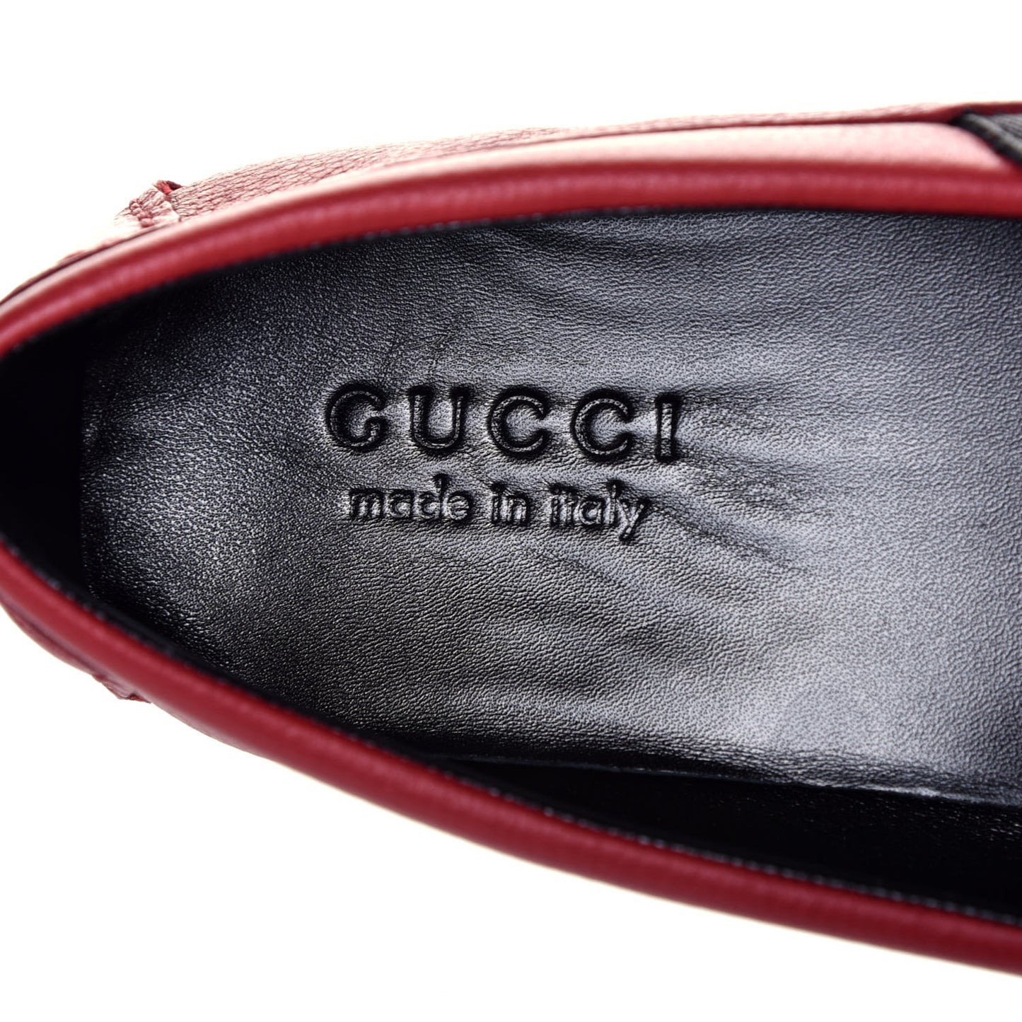 Calfskin Web Mens Driver Loafers 7.5 Red