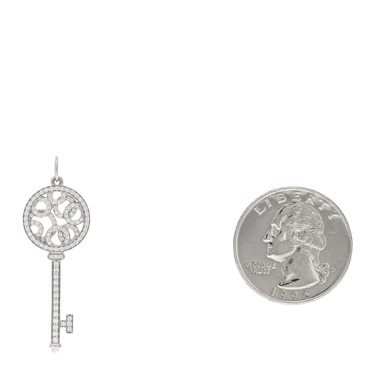 Platinum Diamond Small Bubbles Key Pendant