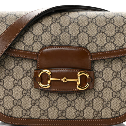 Gucci GG Supreme Monogram Horsebit 1955 Shoulder Bag Beige Brown Sugar 8 of 15