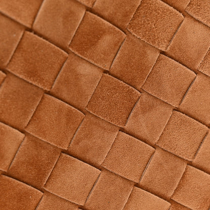 Bottega Veneta Suede Intrecciato Long Andiamo Top Handle Clutch Amber 8 of 10