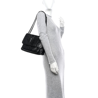 Saint Laurent Crinkled Calfskin Matelasse Monogram Medium Niki Chain Satchel Black 2 of 11