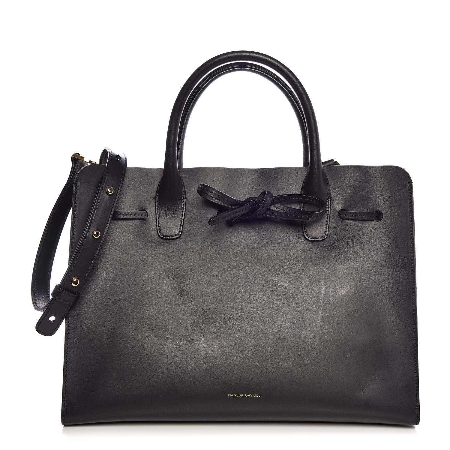 Mansur Gavriel Calfskin Sun Bag Black Blue 1 of 7