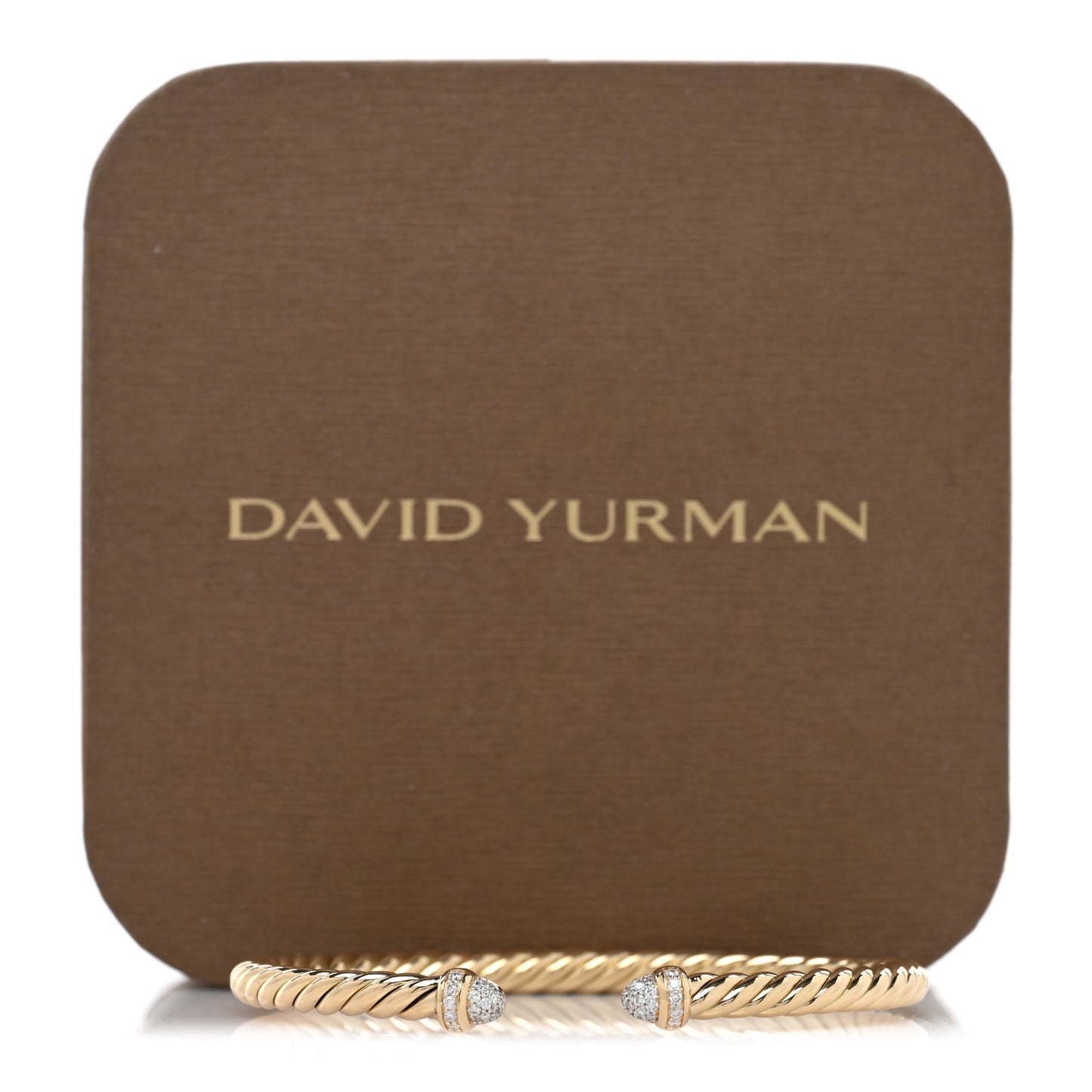 18K Yellow Gold Diamond 4mm Cablespira Bracelet