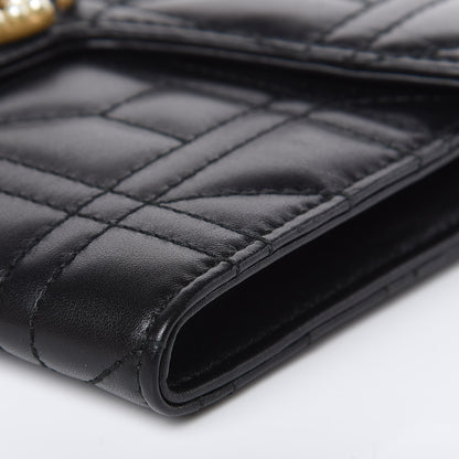 Gucci Calfskin Matelasse Mini Pearly GG Marmont Chain Wallet Black 9 of 12
