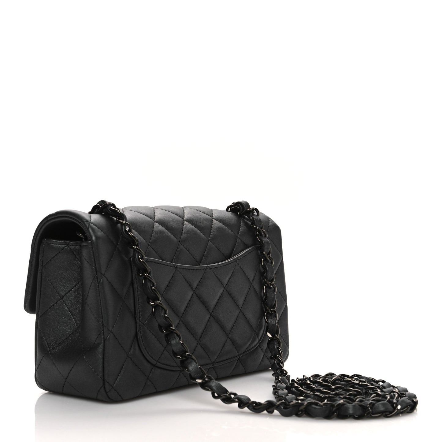 Lambskin Quilted Mini Rectangular Flap So Black