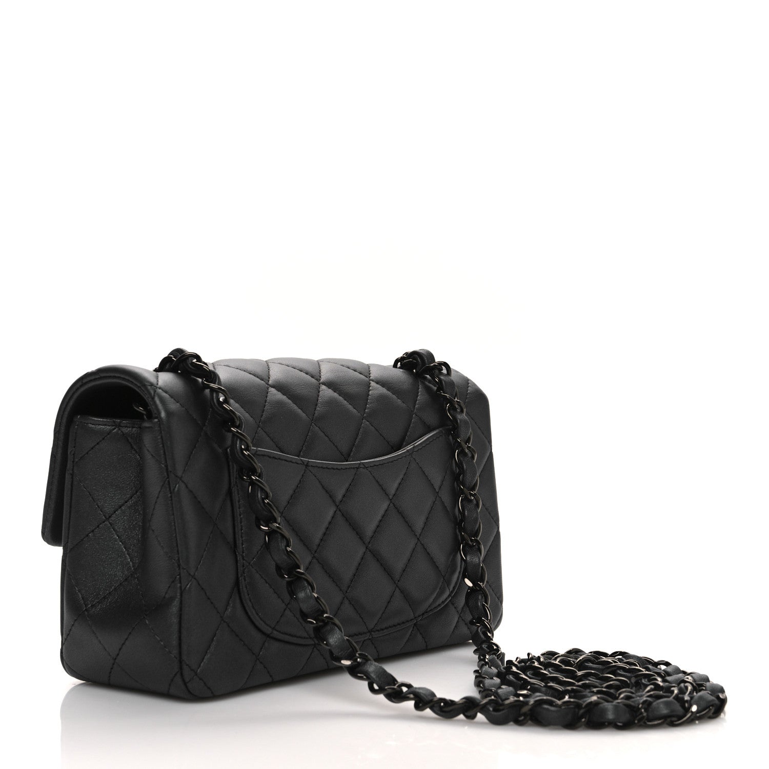 Chanel Lambskin Quilted Mini Rectangular Flap So Black 3 of 10