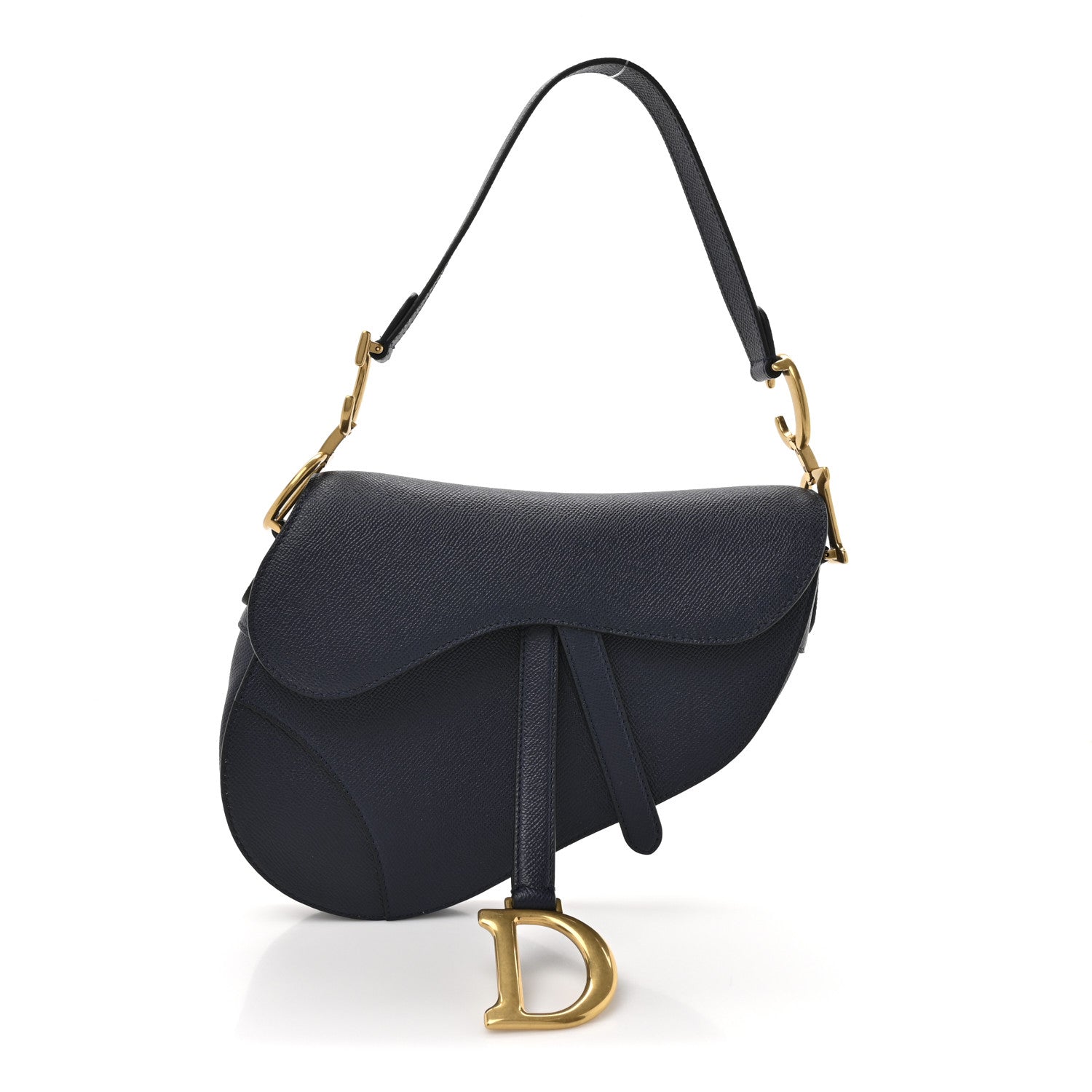 Christian Dior Grained Calfskin Saddle Bag Navy 1 of 10