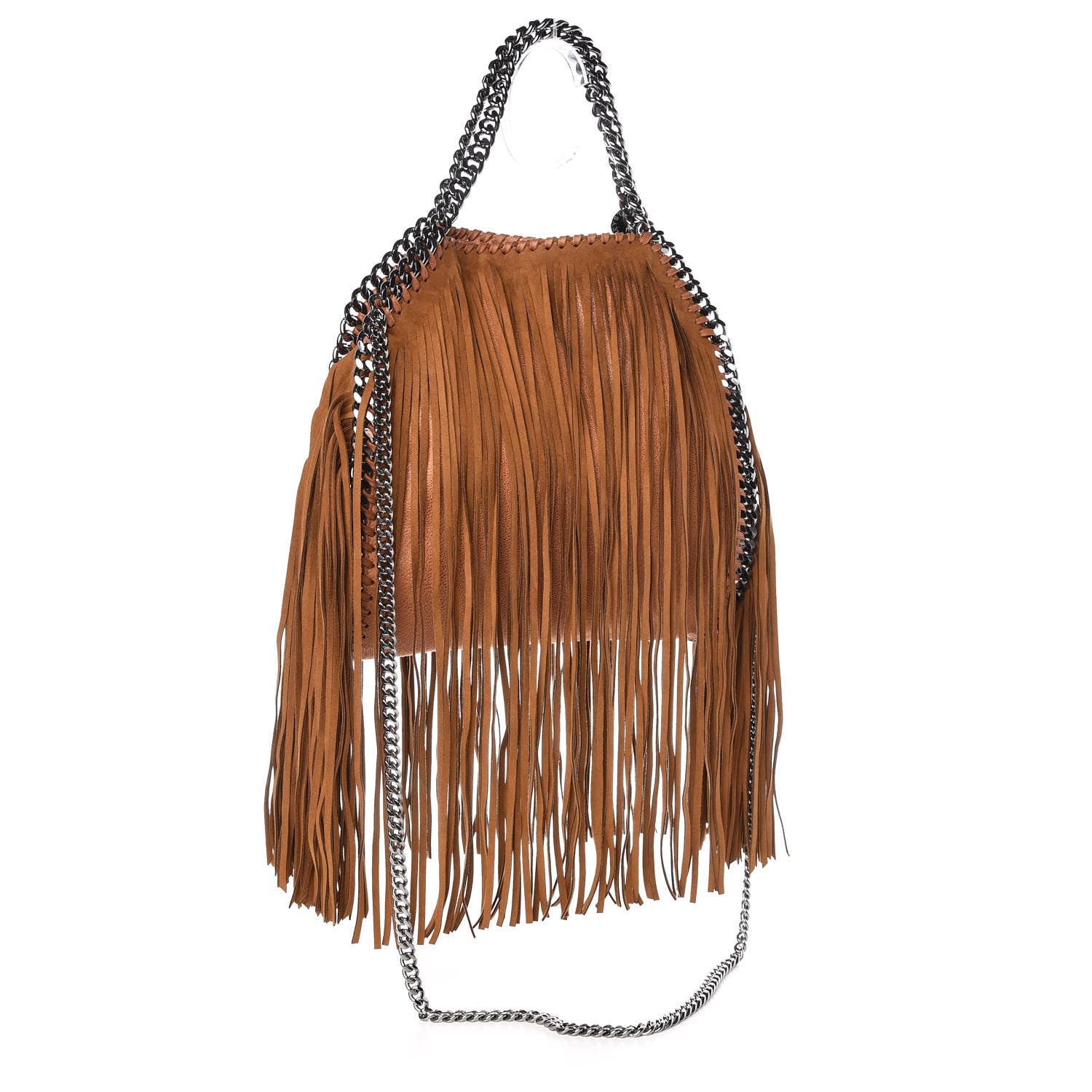 Stella McCartney Eco Suede Mini Fringe Falabella Tote Tan 4 of 10