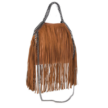 Stella McCartney Eco Suede Mini Fringe Falabella Tote Tan 4 of 10