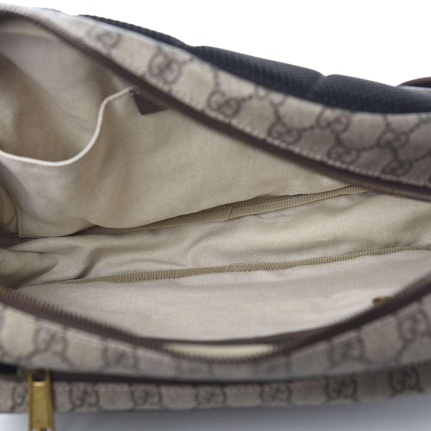 Soft GG Supreme Monogram Textured Dollar Calfskin Web Ophidia Pouch Pocket Belt Bag 95 38 Beige Ebony New Acero Black
