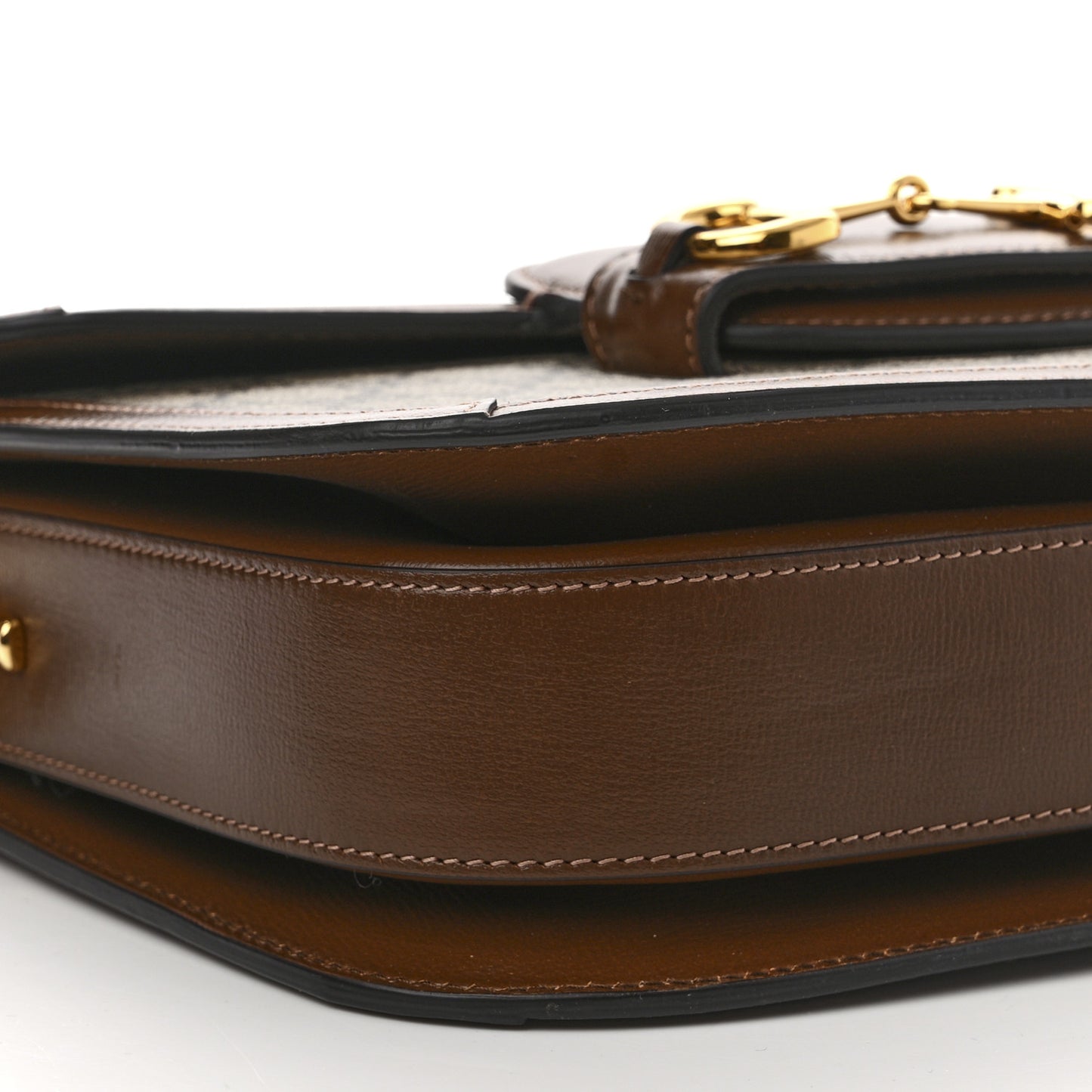 GG Supreme Monogram Horsebit 1955 Shoulder Bag Beige Brown Sugar